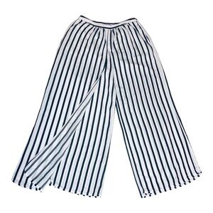 Abercrombie & Fitch Navy and White Striped Palazzo Pants